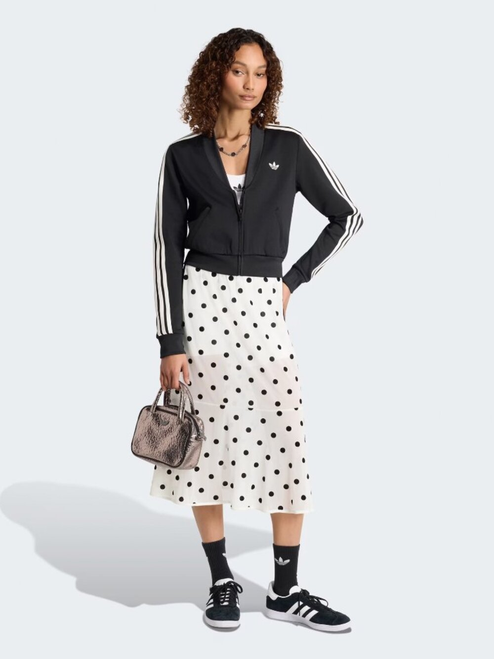 Adidas White Sheer Midi Skirt with Polka Dots NWT - Picture 6 of 6